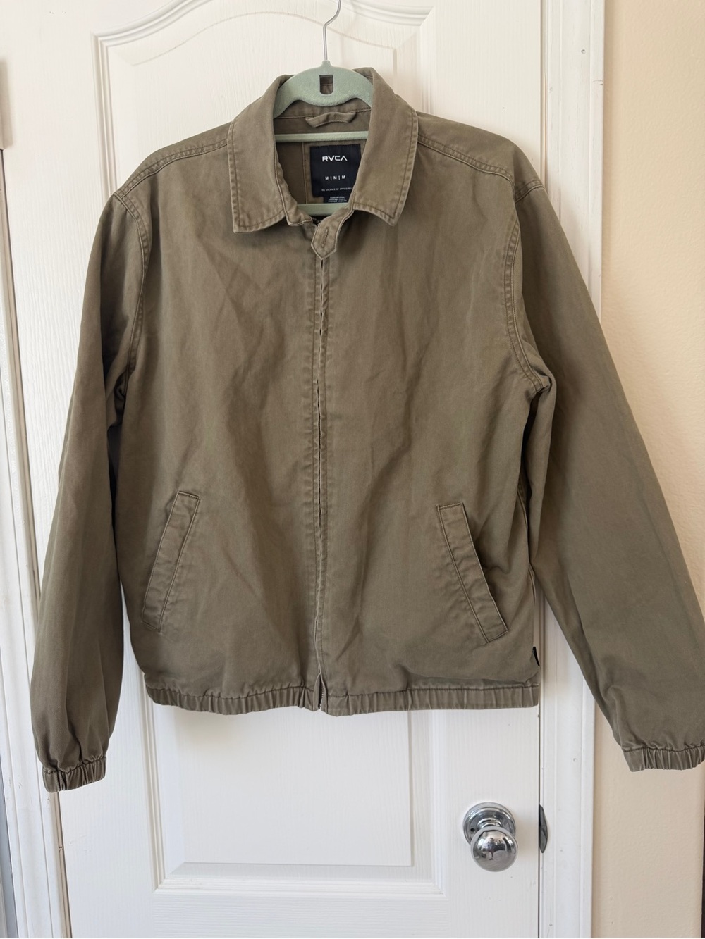 RVCA Men's Olive Utility Zip-Front Jacket
